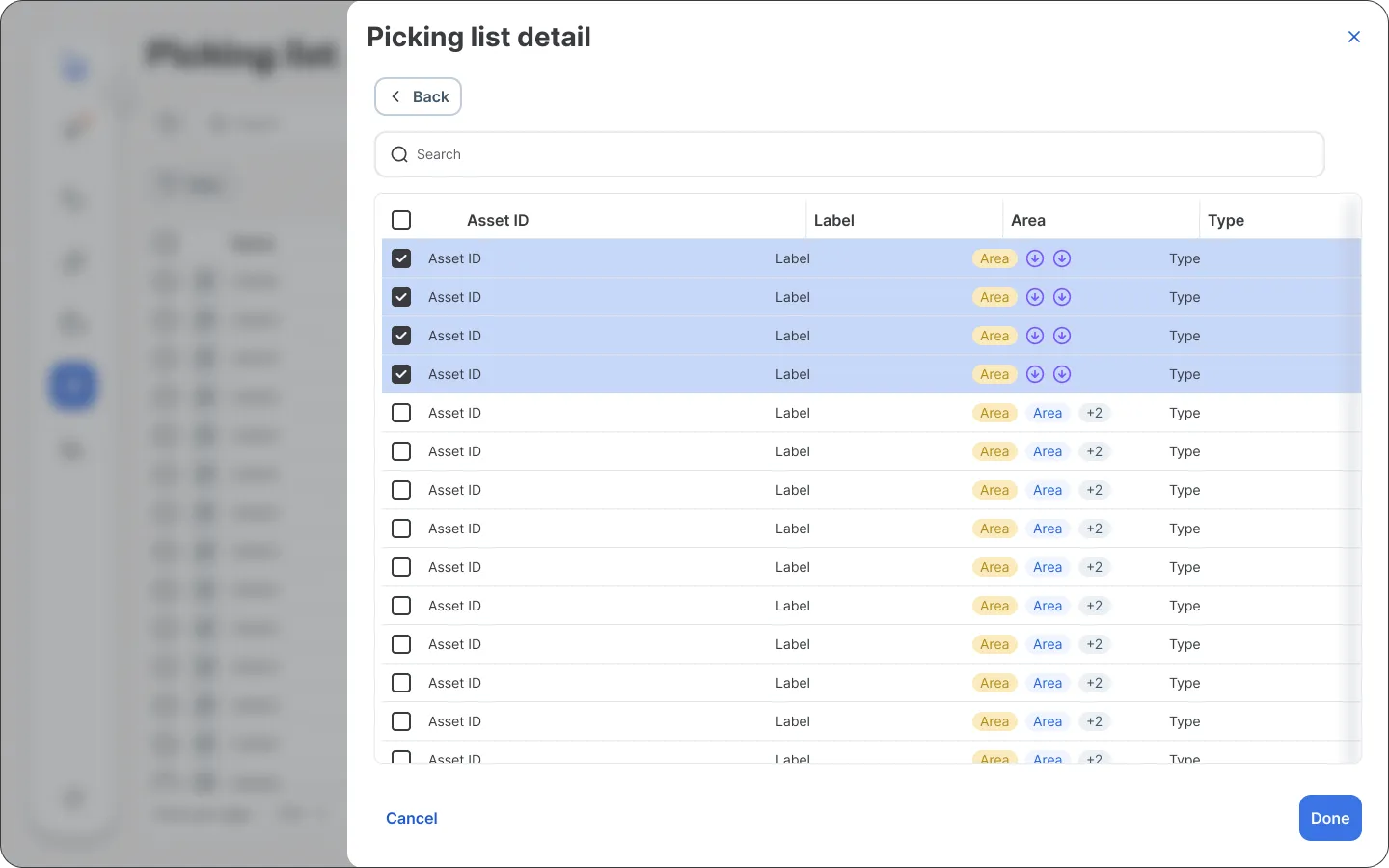 Picking list / Workflow manager